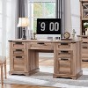 Farmhouse 60" Desk with Charging Station & Drawer, Wood Executive Desk with Keyboard Tray, Home Office Desk - 2 of 4