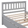 KTMBDW Twin Bed, Wood Bed Frame with Headboard For Kids with Trundle, Slatted - 3 of 4