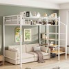 MAYEERTY Twin Size Metal Loft Bed, Upper Grid Storage Shelf Lateral Ladder, Bedroom, Black - 2 of 4