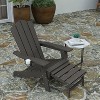 Merrick Lane Adirondack Chair with Cup Holder and Pull Out Ottoman, All-Weather HDPE Indoor/Outdoor Lounge Chair - 4 of 4
