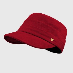 Anna-Kaci Women's Fleece Military - Style Cap with Heart Accent - 1 of 4