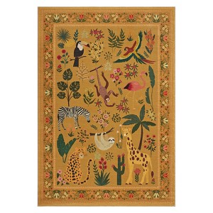 Vintage Animal Rugs, Washable Soft Low Pile Non Slip Large Carpet for Living Room, Nursery, Farmhouse, Hallway, Entryway, Laundry, Nursery, Kids Room - 1 of 4