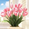 Collections Etc Springtime Tulip Bushel Artificial Maintenance-Free Bouquet Bush - Set of 3 - image 2 of 2