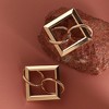 SOHI Women's Gold Geometric Drop Earrings - 2 of 3