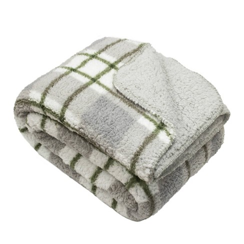  Fleece Blanket Plush Throw Blanket Olive Green Solid