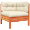 vidaXL 6 Piece Patio Sofa Set with Cushions Solid Wood Pine - Wax Brown - 4 of 4