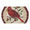 Earth Rugs Round Cardinal Coaster – 7"x7" Braided Jute, Rustic Winter Bird Design, Hand-Stenciled Table Accent - 3 of 3