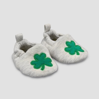 Image of Baby Shamrock Slippers - Just One You® made by carter's Gray Newborn