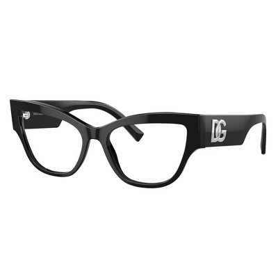 Dolce & Gabbana DG 3378 501 Womens Cat-Eye Eyeglasses Black 53mm