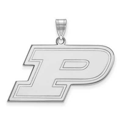 Black Bow Jewelry 14k White Gold Purdue Boilermakers NCAA Large Pendant