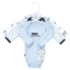 Luvable Friends Boys Preemie Long Sleeve Bodysuits 3pk, Train, Preemie - 2 of 4