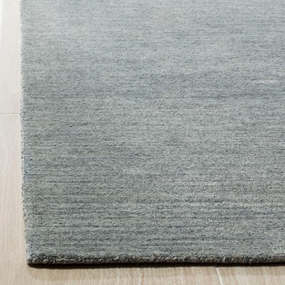 Handmade Dark Grey Wool and Viscose 6' x 9' Area Rug