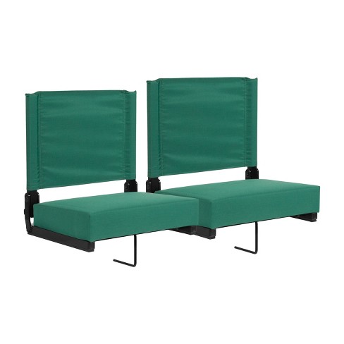 Stadium Seat Reclining Bleacher Chair Folding - Dark Green