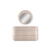 Whiteline Modern Living Waves Round Mirror in High Gloss Beige Angley - 4 of 4