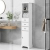 MAYEERTY White Tall Bathroom Cabinet Freestanding 3 Drawers Adjustable Shelf MDF Painted - 2 of 4