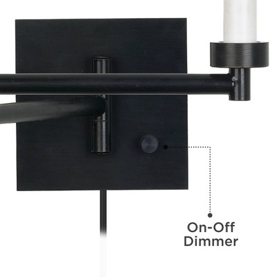 Espresso Bronze Swing Arm Wall Lamp with Black Iron Base
