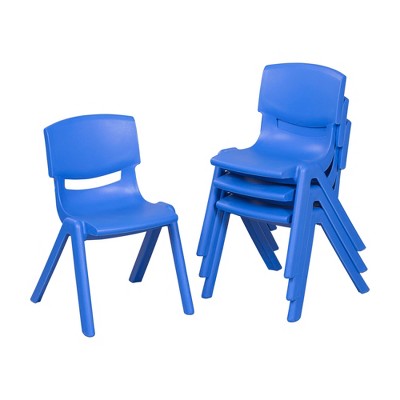 ECR4Kids 12in Plastic School Stack Chair, 4-Pack