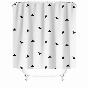 Black Triangle Shower Curtains for Bathroom Waterproof Fabric Bath Curtain Durable Soft Stylish Bathroom Decor 72x72 Inch - 1 of 1