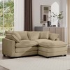 2-Seater Corduroy Mid-Century Modern L-Shaped Sofa with Footrest and Cloud-Like Comfort for Living Room - 3 of 4