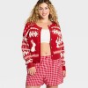 Women's Rabbit Print Cropped Cardigan Sweater - Wild Fable™ - 3 of 3
