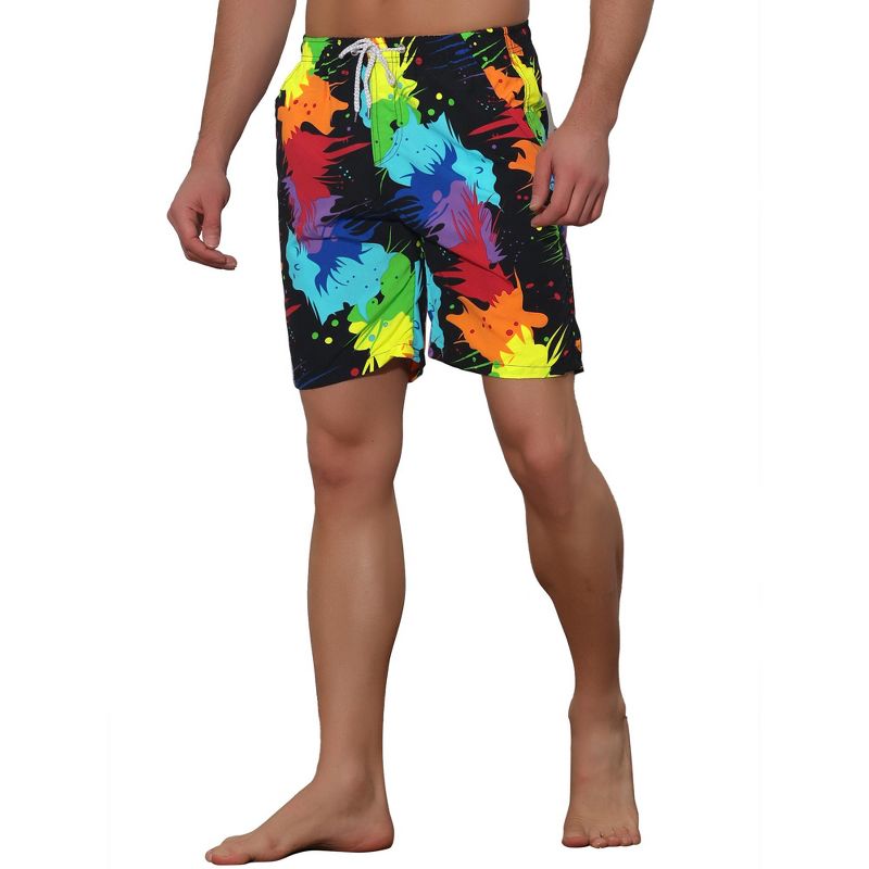 Lars Amadeus Men's Colorful Printed Hawaiian Summer Beach Swimming Shorts, 4 of 6