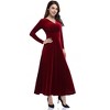 Women's Standard V-Neck Velvet Party Maxi LBD Dress - 2 of 4