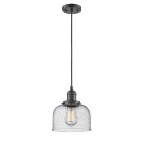 Bell - 1 Light Cord Hung Mini Pendant In Industrial Style-10 Inches Tall and 8 Inches Wide - 1 of 2
