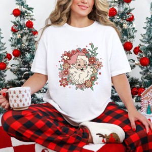 Simply Sage Market Floral Santa Garment Dyed Tee - 1 of 4