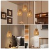 7" Set of 3 Rustic Hemp Rope Pendant Light, Adjustable Height Ceiling Lamp for Kitchen Island,Dining Room,Living Room,Natural Woven Design (No Bulbs) - 3 of 4