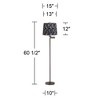 Regency Hill Gabrielle Modern 60 1/2" Tall Standing Floor Lamp Skinny Swing Arm Adjustable Brown Metal Bronze Finish Pleated Navy Blue Shade - 4 of 4