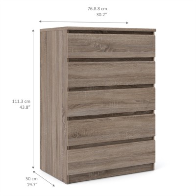 Scottsdale Truffle Gray 5-Drawer Engineered Wood Chest