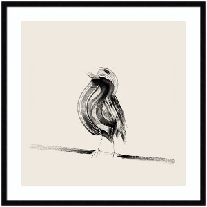 Kate and Laurel Bird on a Branch by Danushka Abeygoda Framed Wall Art Print, 33 x 33, Svelte Noir Black - 1 of 4