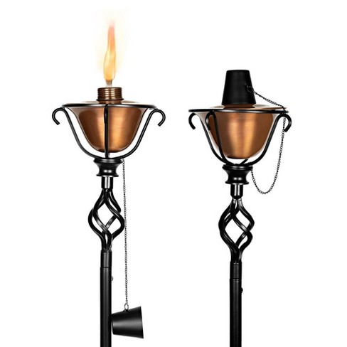 Birdrock Home 2-pack Outdoor Wide Conical Torches - Tabletop Stand