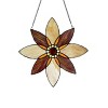 Chloe Lighting Viola Floral-Style Blk Finish Stained Glass Window Panel 13" Tall - 2 of 4