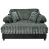 Upholstered Chaise Lounge Cloud Sleeper Sofa Bed Lazy Single Plush Sofa Leisure Reading Couch with 2 Pillows - ModernLuxe - 4 of 4