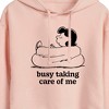 Women's - Peanuts - Busy Taking Care Of Me Cropped Graphic Hoodie - 2 of 4