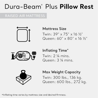 Queen Black Raised Air Mattress with Built-In Pump