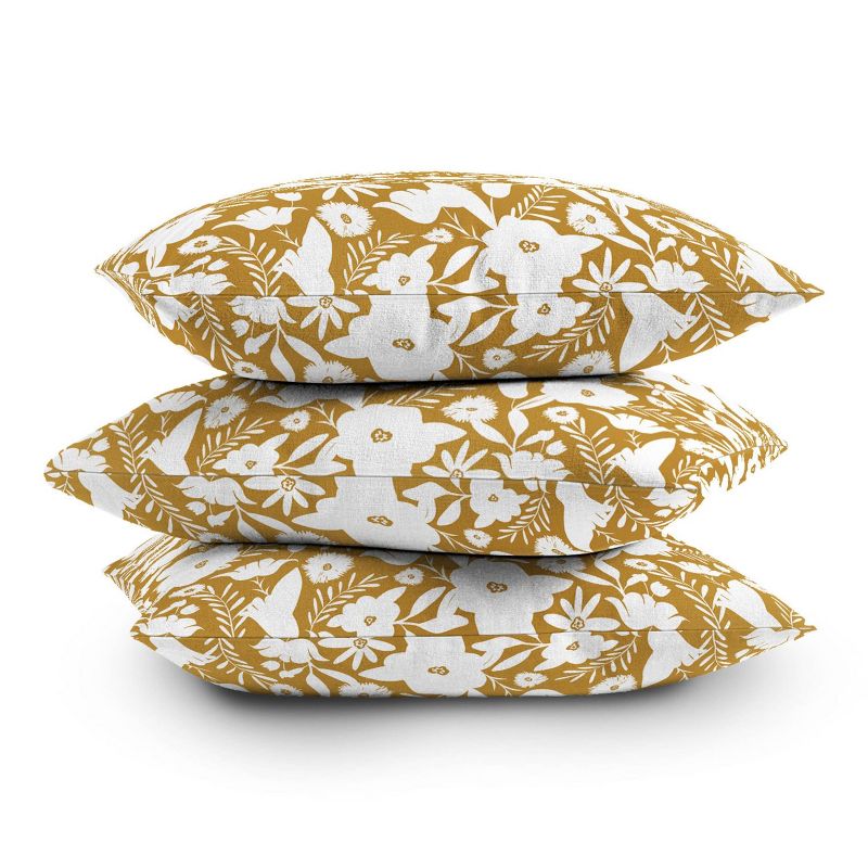 16&#34;x16&#34; Heather Dutton Finley Floral Goldenrod Square Throw Pillow White - Deny Designs, 5 of 6