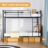 Karl Home Green Twin Over Twin Steel Bunk Bed Frame Ladder Bedroom Dorm Room for Kids Adult Children - 4 of 4