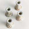 Plum & Post Province Mini Taper Holders, Set of 4 - Brown & White - 4 of 4