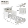 Upholstered Platform Bed Frame with Guardrail, Storage Headboard & Drawer - 2 of 4