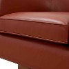 CAVINAS Leather Barrel Swivel Chair with Curved Backrest and Wood Base,Upholstered Swivel Living Room Chairs,Reading Chairs for Living Room - 4 of 4