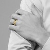 Black Bow Jewelry Men's 8mm 10K White or Yellow Gold & Black/White Diamond Tapered Band - 3 of 4