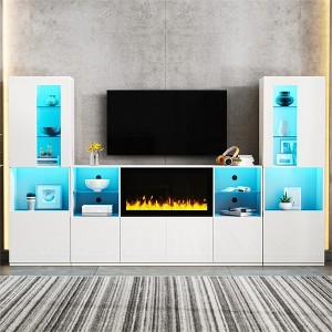 NicBex TV Stand Electric Fireplace TV Stand Modern Entertainment Center with 2 Cabinets for TVs up to 78" for Living Room, Bedroom - 1 of 4