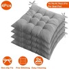 NPolar"4Pcs Soft Chair Cushion Pads 15.75x15.75x2.37in with Tie-On Straps for Home, Office & Travel"BrownGrey&Red - 2 of 4