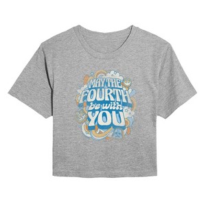 Women's - Star Wars - May The Fourth Be With You Cropped Graphic T-Shirt - 1 of 4