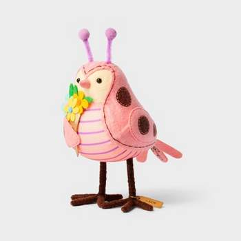 Featherly Friend Easter Fabric Bird Decor Pink Ladybug - Spritz™