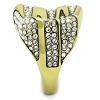 Slickblue Women's Wave-Inspired Ring with Synthetic Clear Crystals, IP Gold Stainless Steel, 12.7g, size 5–10 - 4 of 4