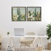 Stupell Industries Cactus Blooms Among Thorns 2pc Floating Frame Art Set, Gray, 18" x 18" - 2 of 4