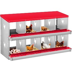 Coucheta Chicken Nesting Boxes - Available in Multiple Styles (Bracket Leg/Two-Tier/Wall Mount) & Compartments (6/8/10) for Easy Egg Collection. - 1 of 4